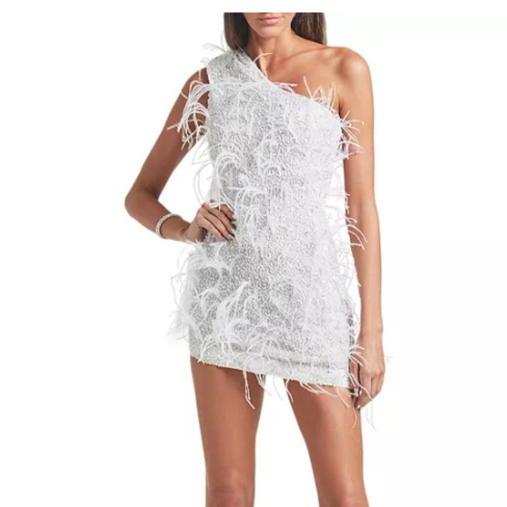 Retrofete - Sina Embellished One Shoulder Mini Dress